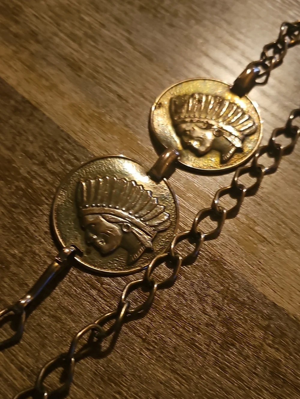 Vintage Western Silver Medallion Chain Belt